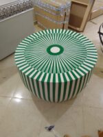Table basse ronde rayée
