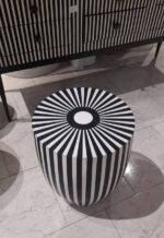 Table basse ronde rayée